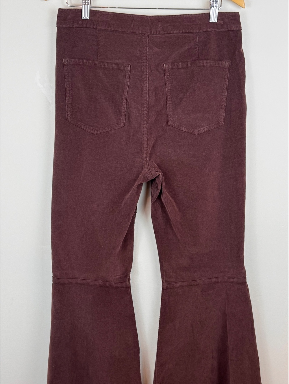 Free People Just Float On Corduroy Flare Pants Plum Size 30 Raw Hem Boho - Picture 12 of 13